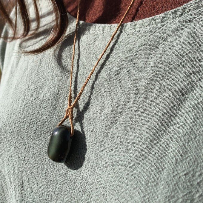 Collier Obsidienne œil céleste 