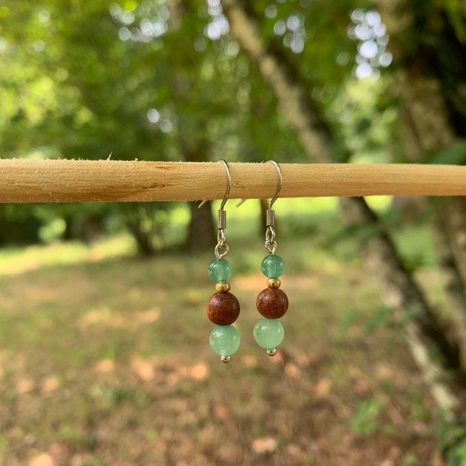 Boucles d'oreilles Aventurine verte