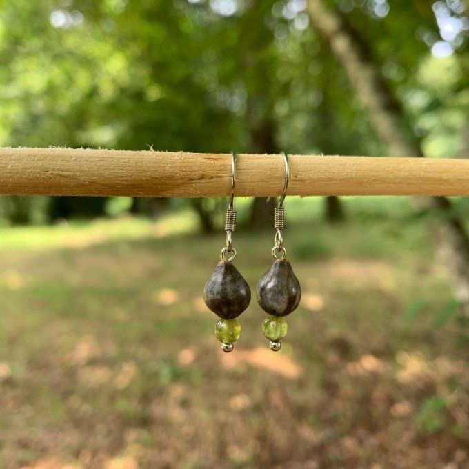 Boucles d'oreilles Péridot et Job