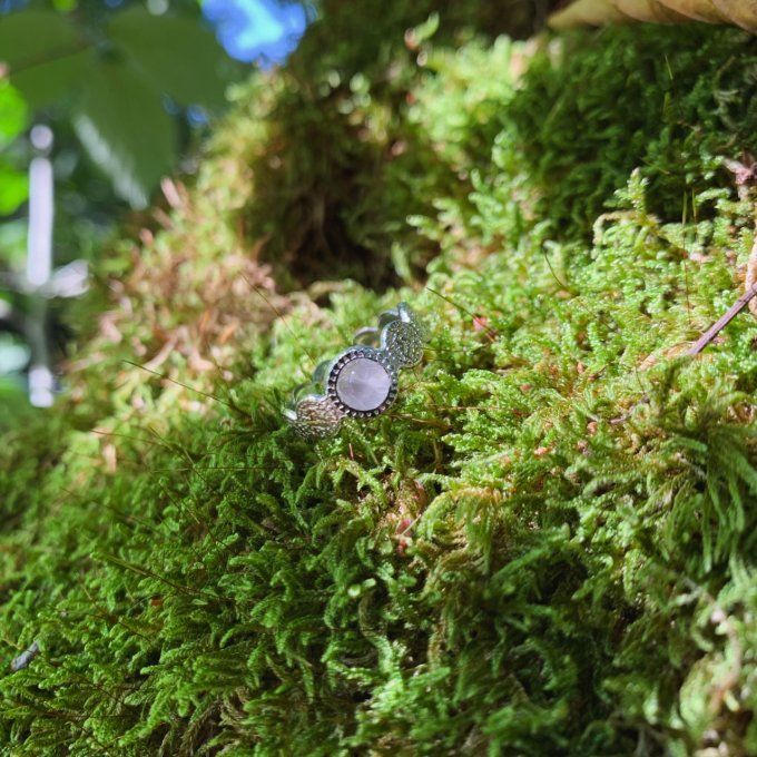 Bague fine - Quartz rose