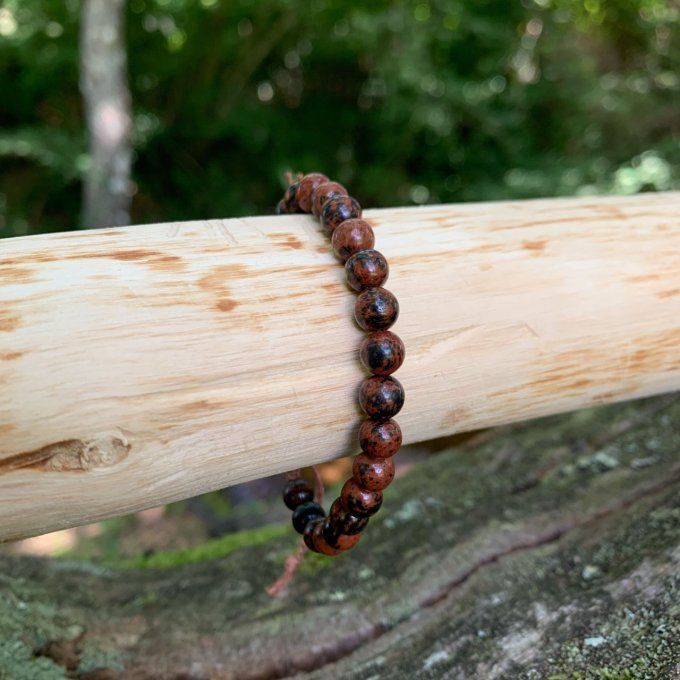 Bracelet Obsidienne acajou