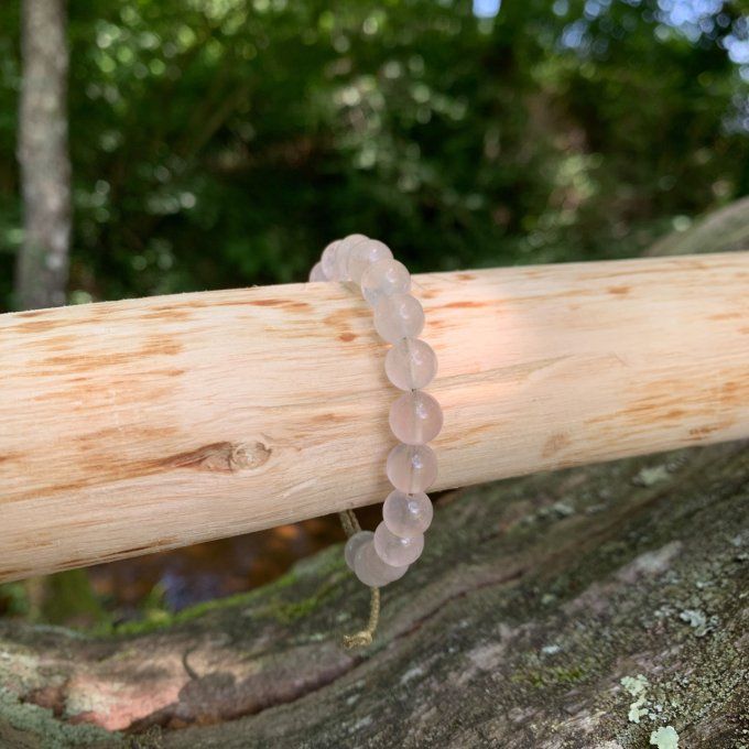 Bracelet Quartz rose 8mm