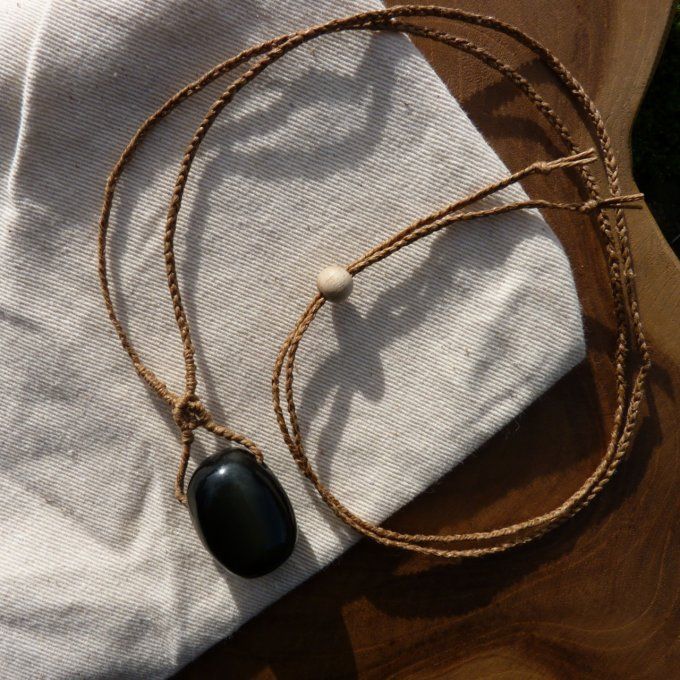 Collier Obsidienne œil céleste 